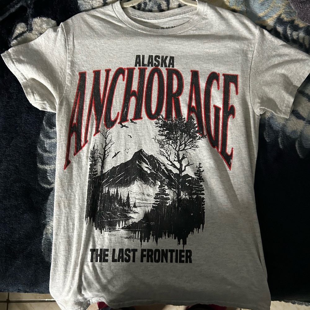 Gray Anchorage Graphic T-Shirt